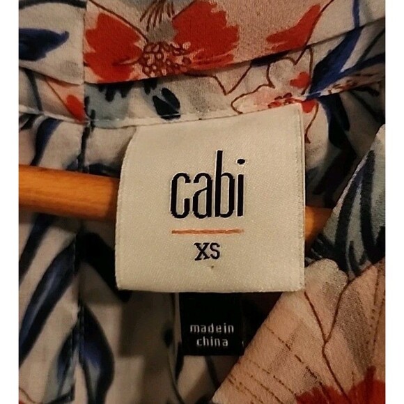 Cabi Womens XS Summer Top Sleeveless Floral Lightweight Breathable blue red - Picture 4 of 8